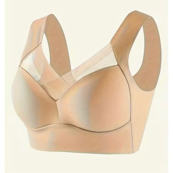 New 2 PC Women’s Size 3 No Underwire Wide Strap Padded No Side Bulge Bras gray a - Picture 1 of 11